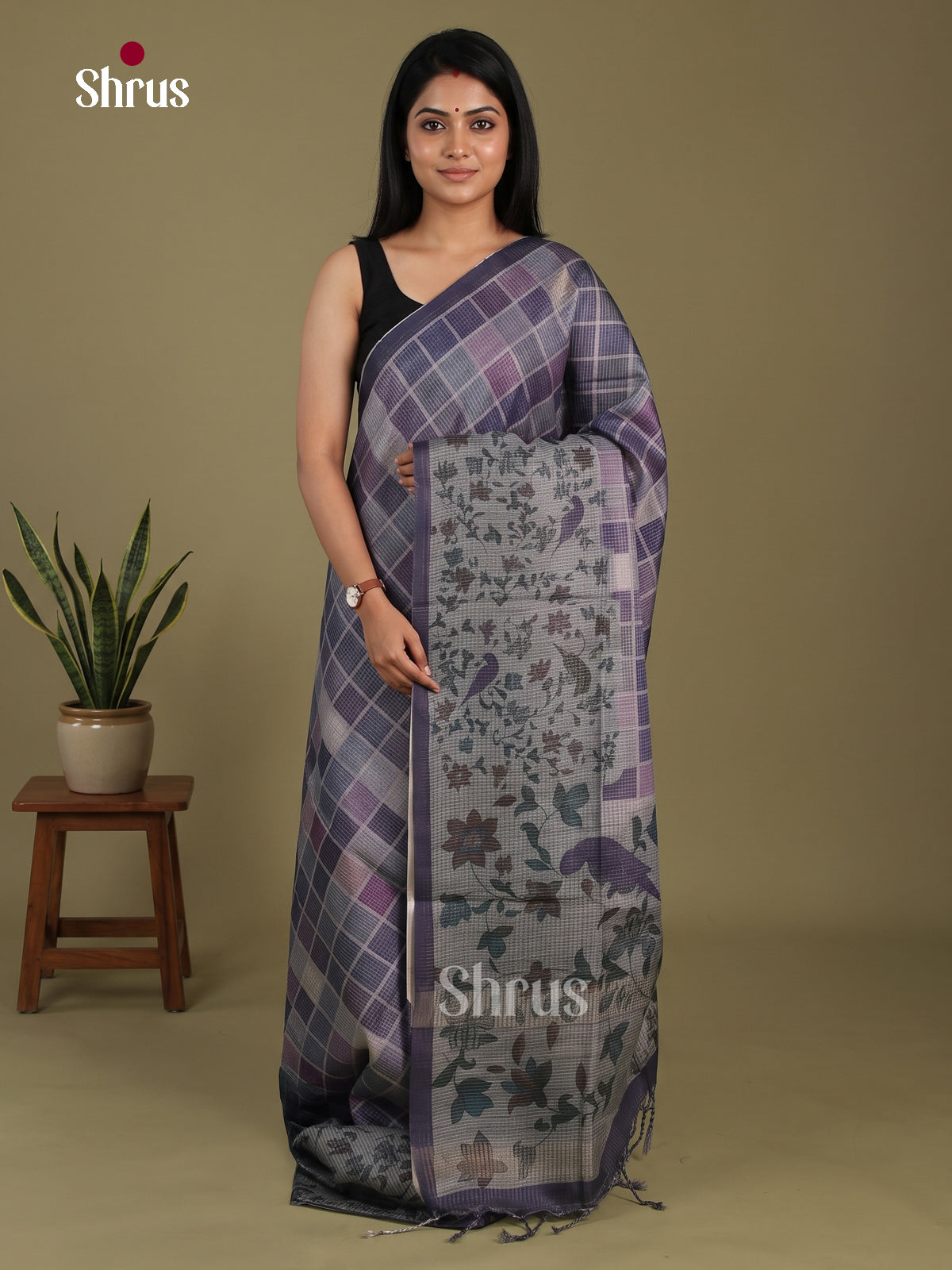 Printed Semi Tussar Saree - EI17155