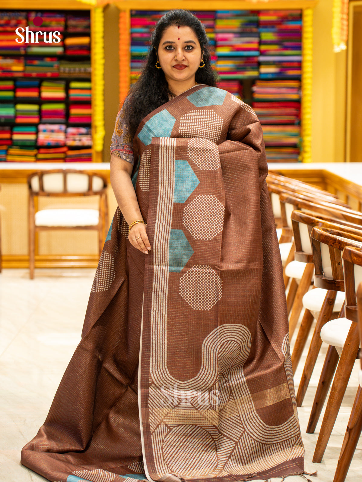 Printed Semi Tussar Saree - EI17162