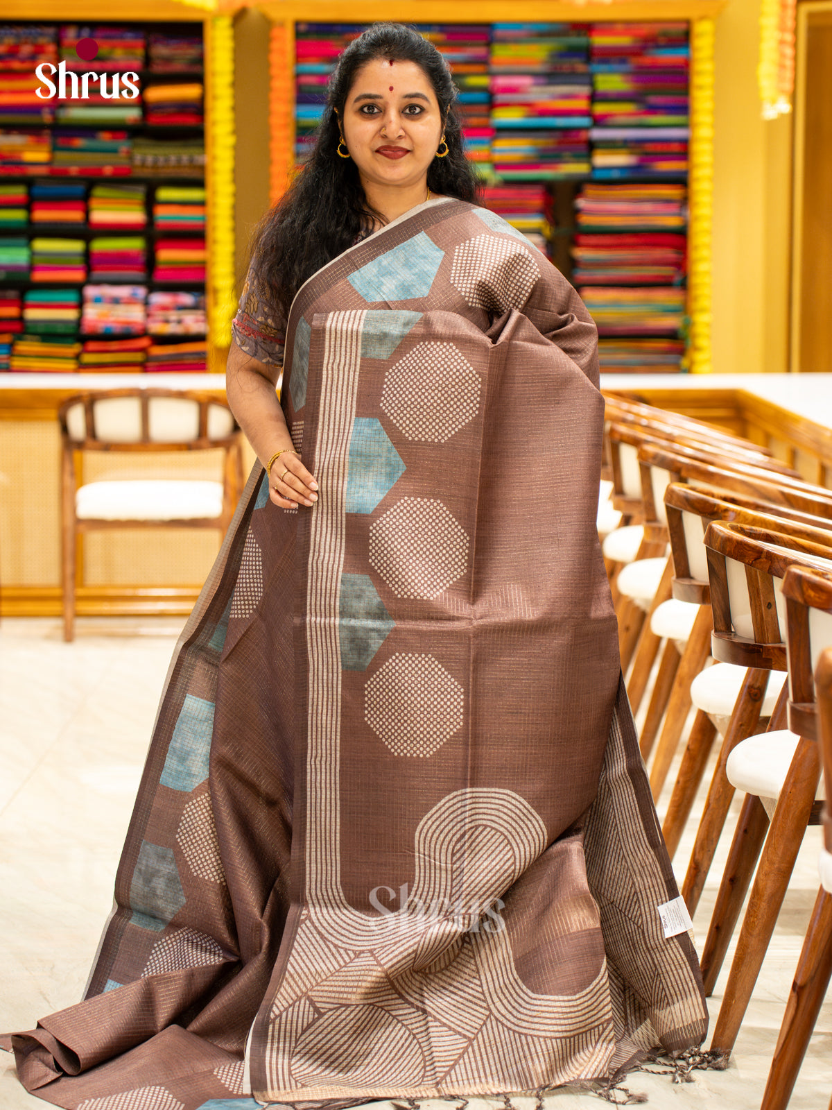 Printed Semi Tussar Saree - EI17165