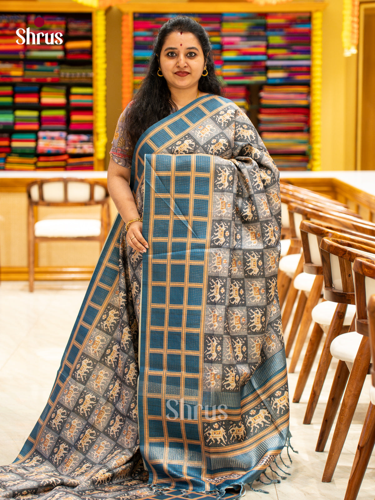 Printed Semi Tussar Saree - EI17166