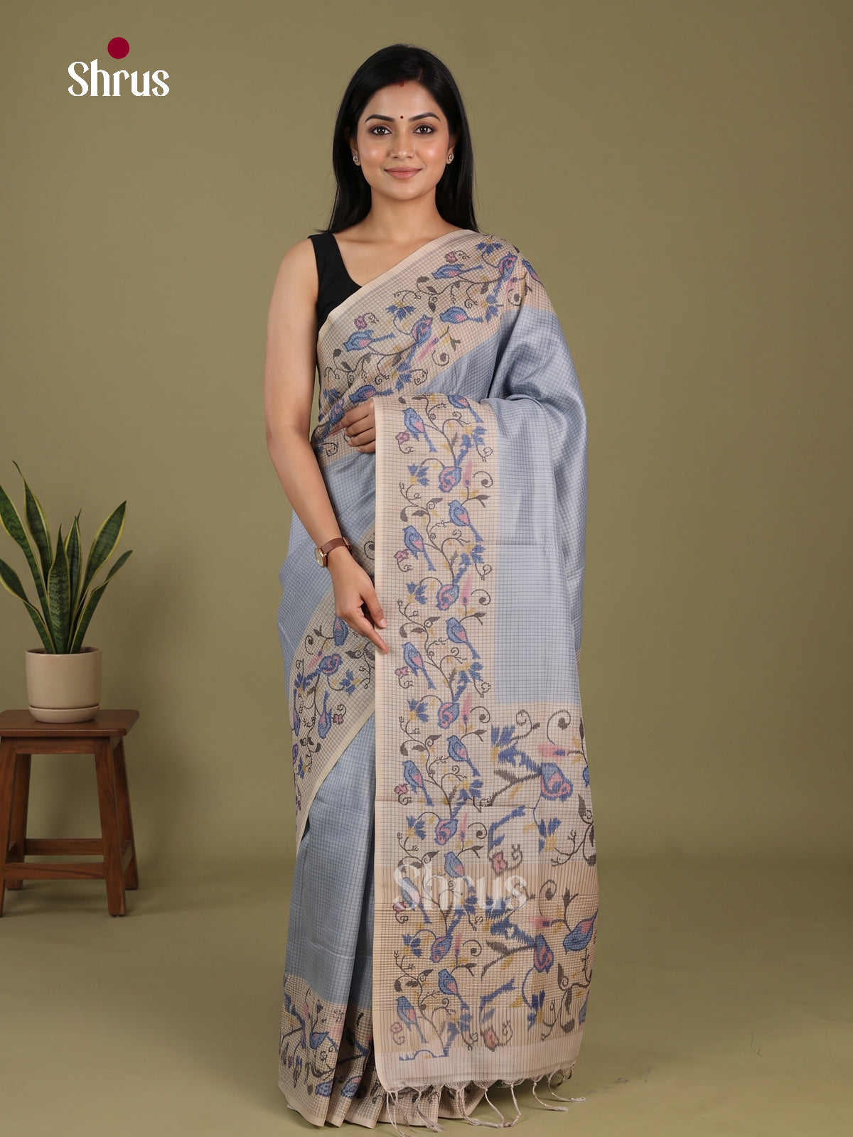 Printed Semi Tussar Saree - EI17167