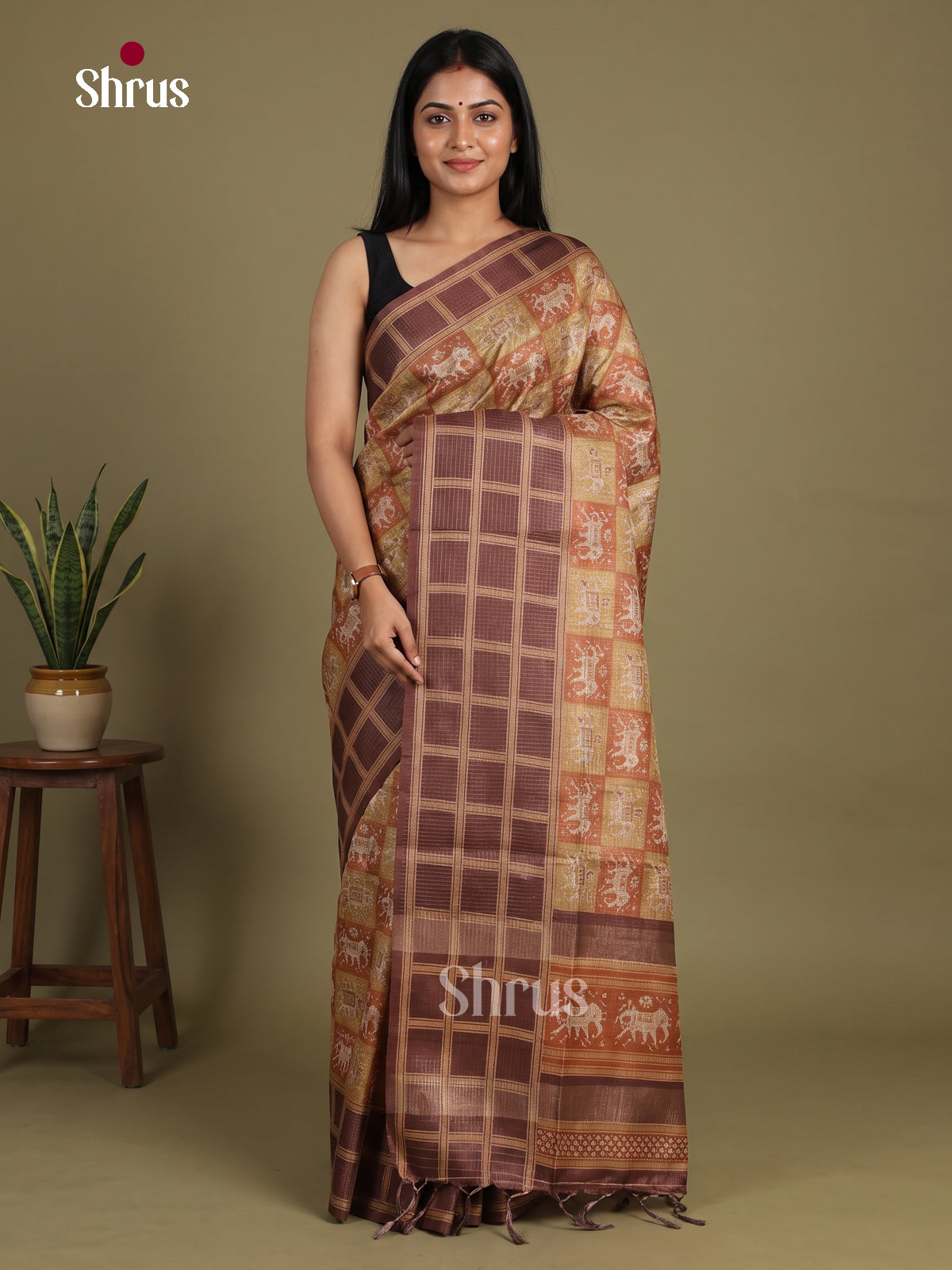 Printed Semi Tussar Saree - EI17168