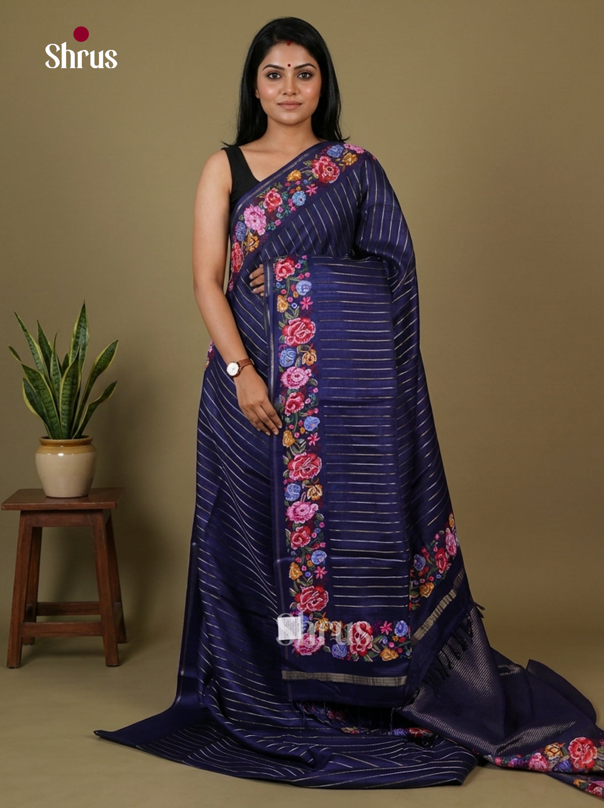 Tussar Embroidery Saree - EI17206