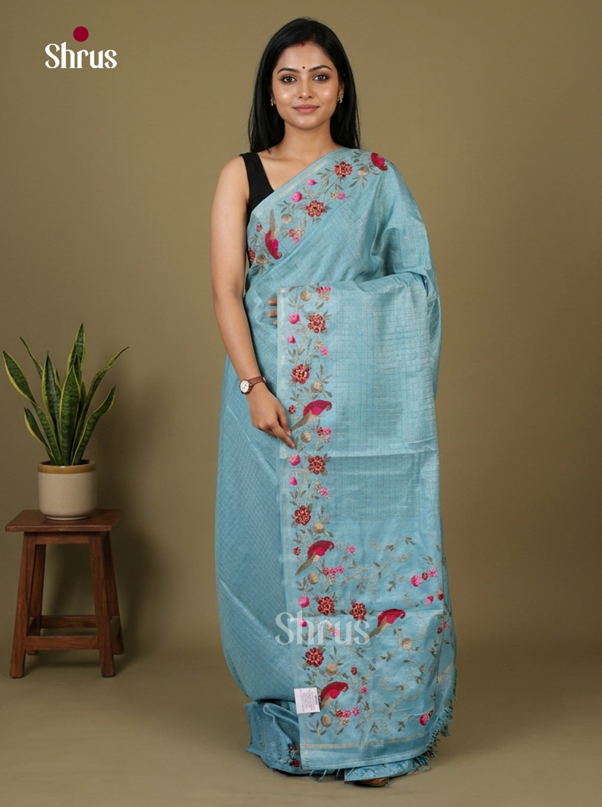 Tussar Embroidery Saree - EI17211