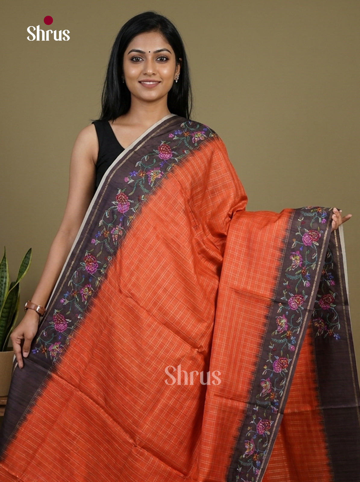 Tussar Embroidery Saree - EI17217