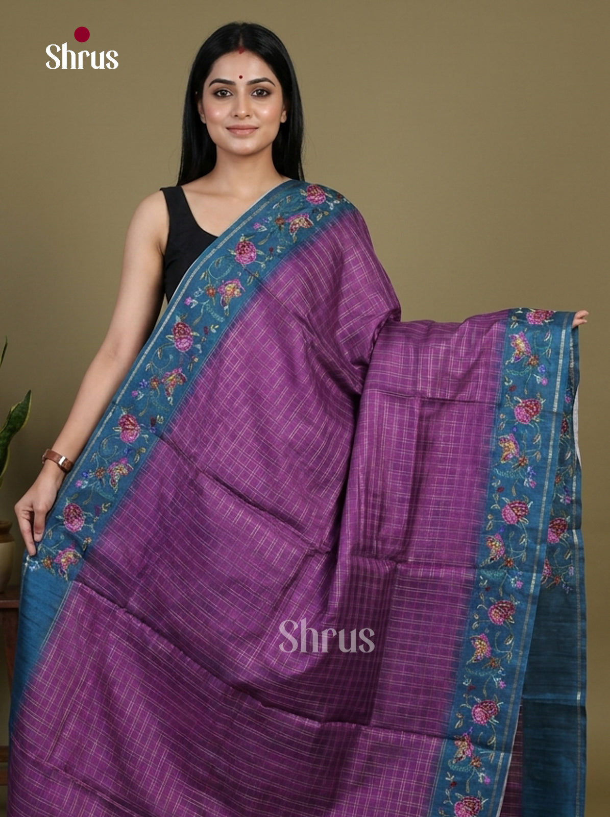Tussar Embroidery Saree - EI17218