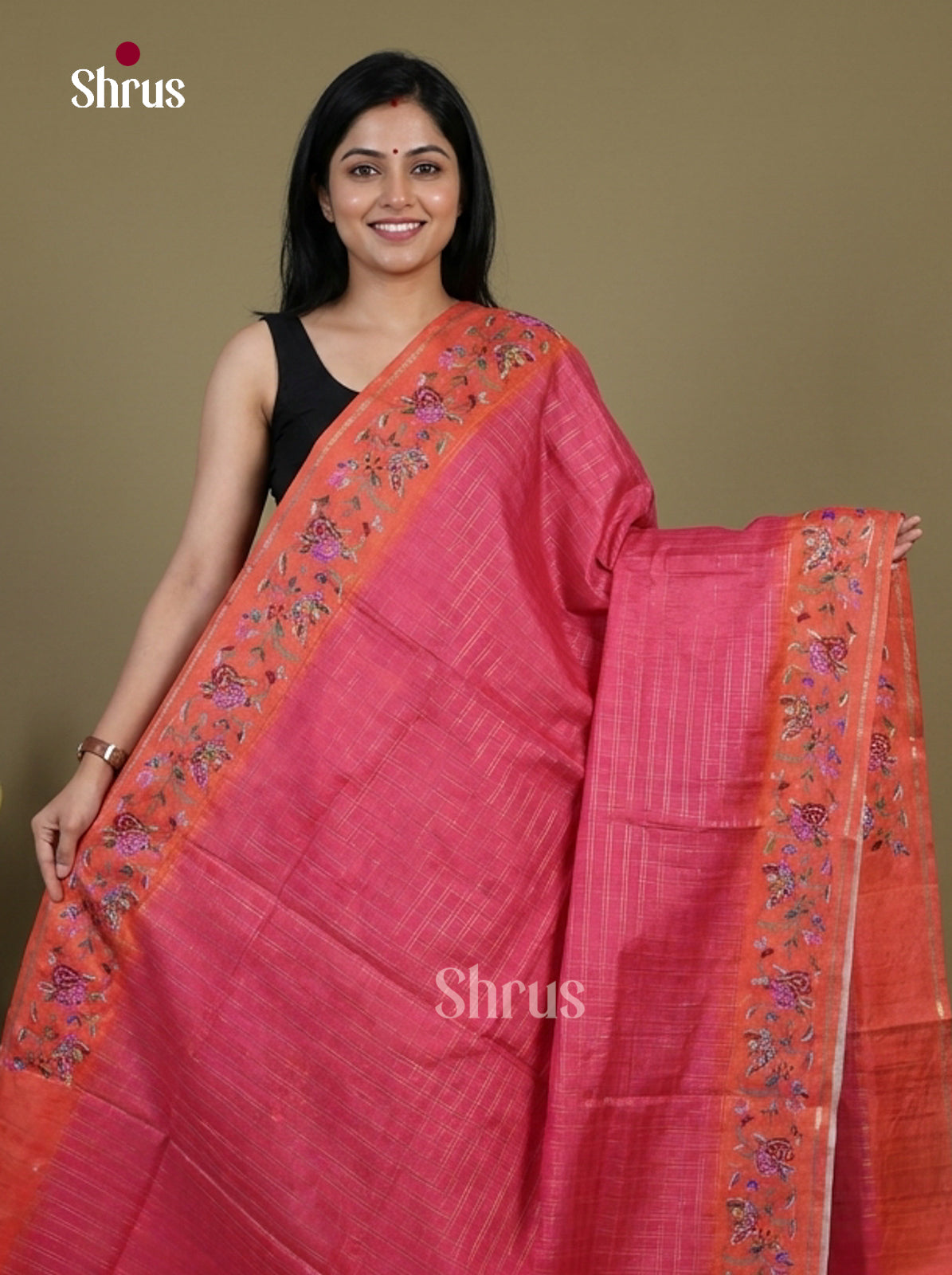 Tussar Embroidery Saree - EI17219