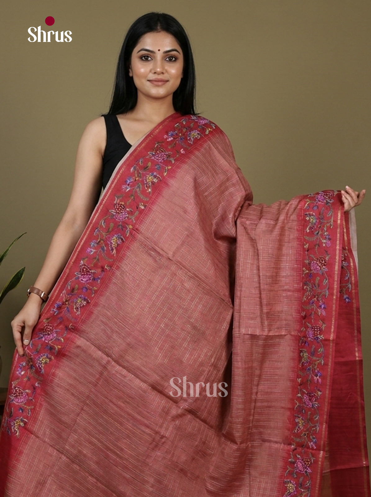 Tussar Embroidery Saree - EI17221