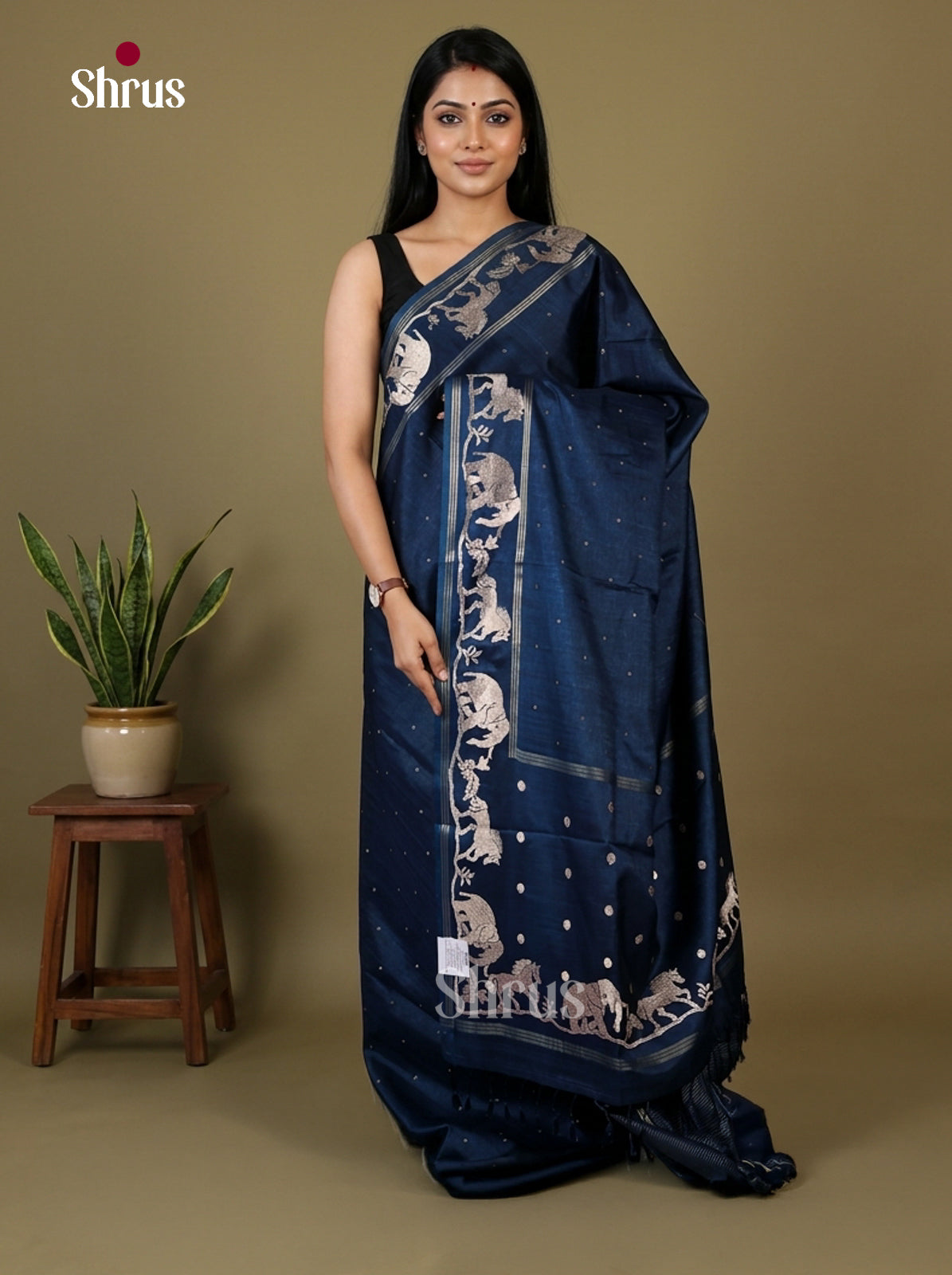 Tussar Embroidery Saree - EI17223