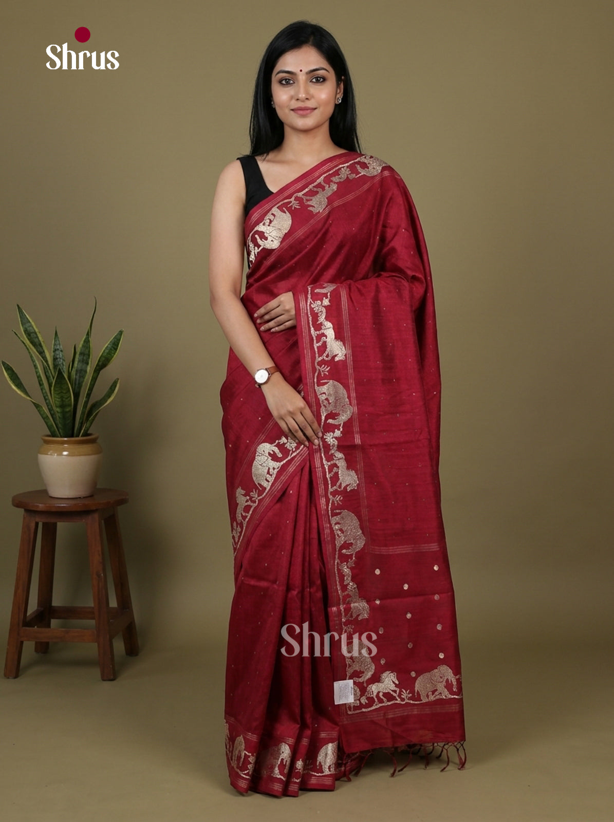 Tussar Embroidery Saree - EI17225