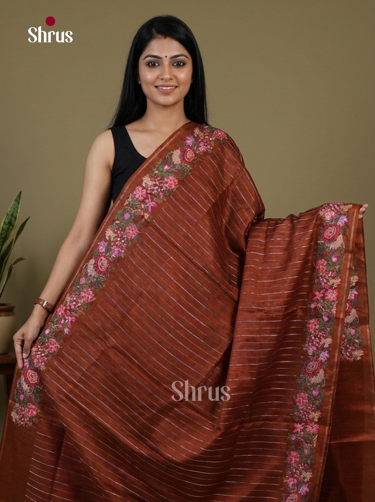 Tussar Embroidery Saree - EI17230
