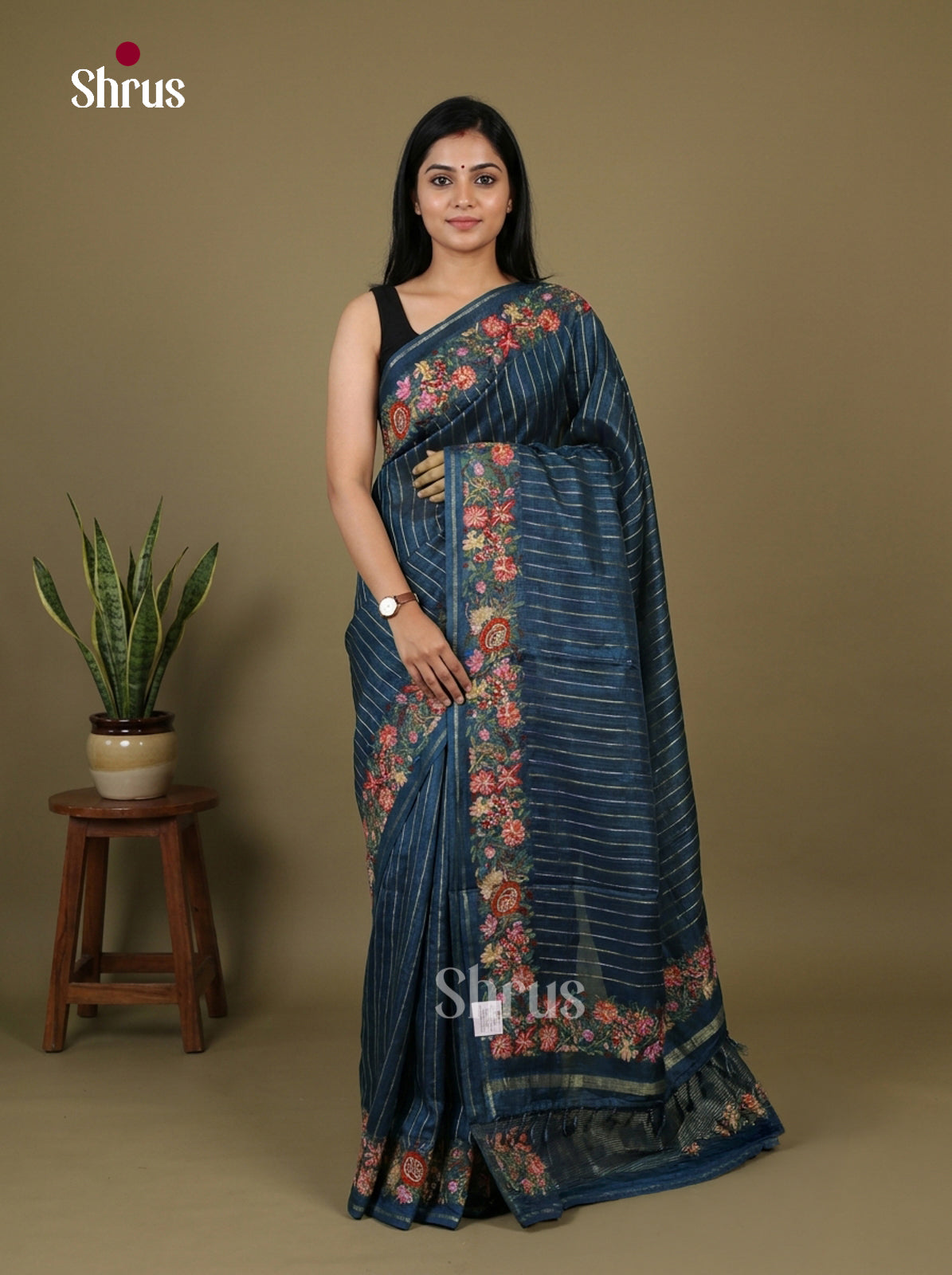 Tussar Embroidery Saree - EI17232
