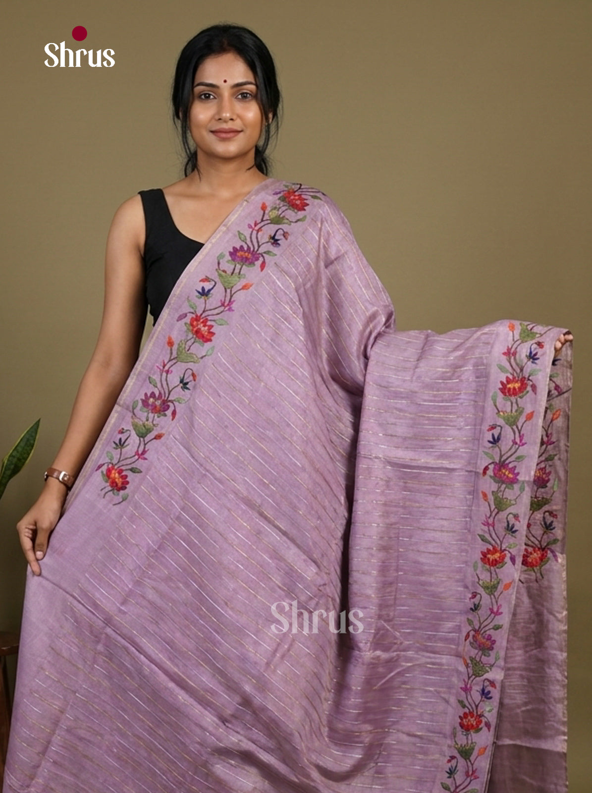 Tussar Embroidery Saree - EI17233