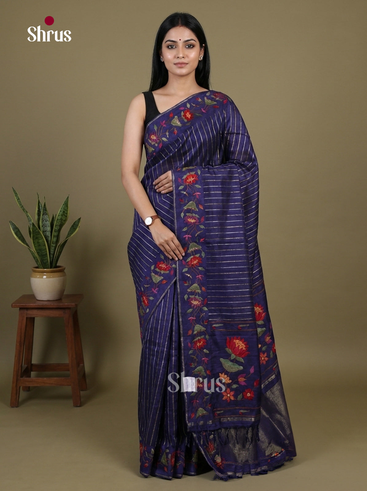 Tussar Embroidery Saree - EI17235