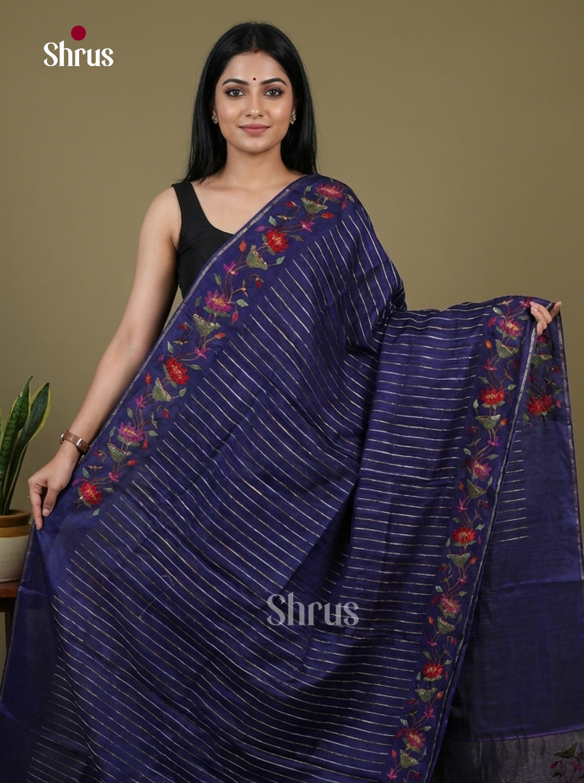 Tussar Embroidery Saree - EI17235
