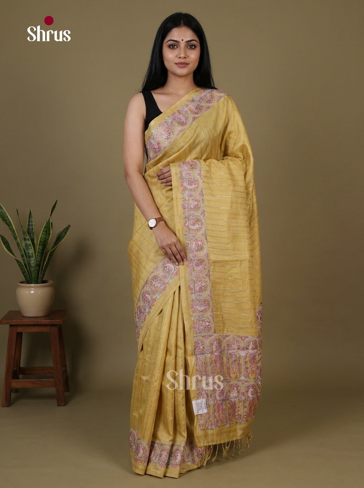 Tussar Embroidery Saree - EI17252