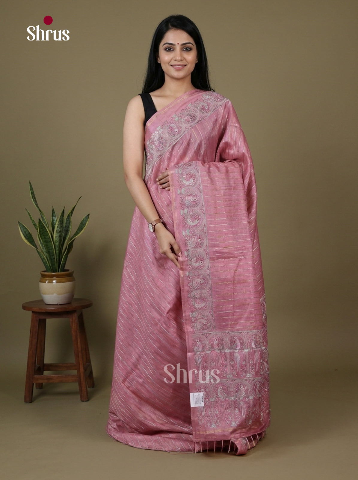 Tussar Embroidery Saree - EI17254