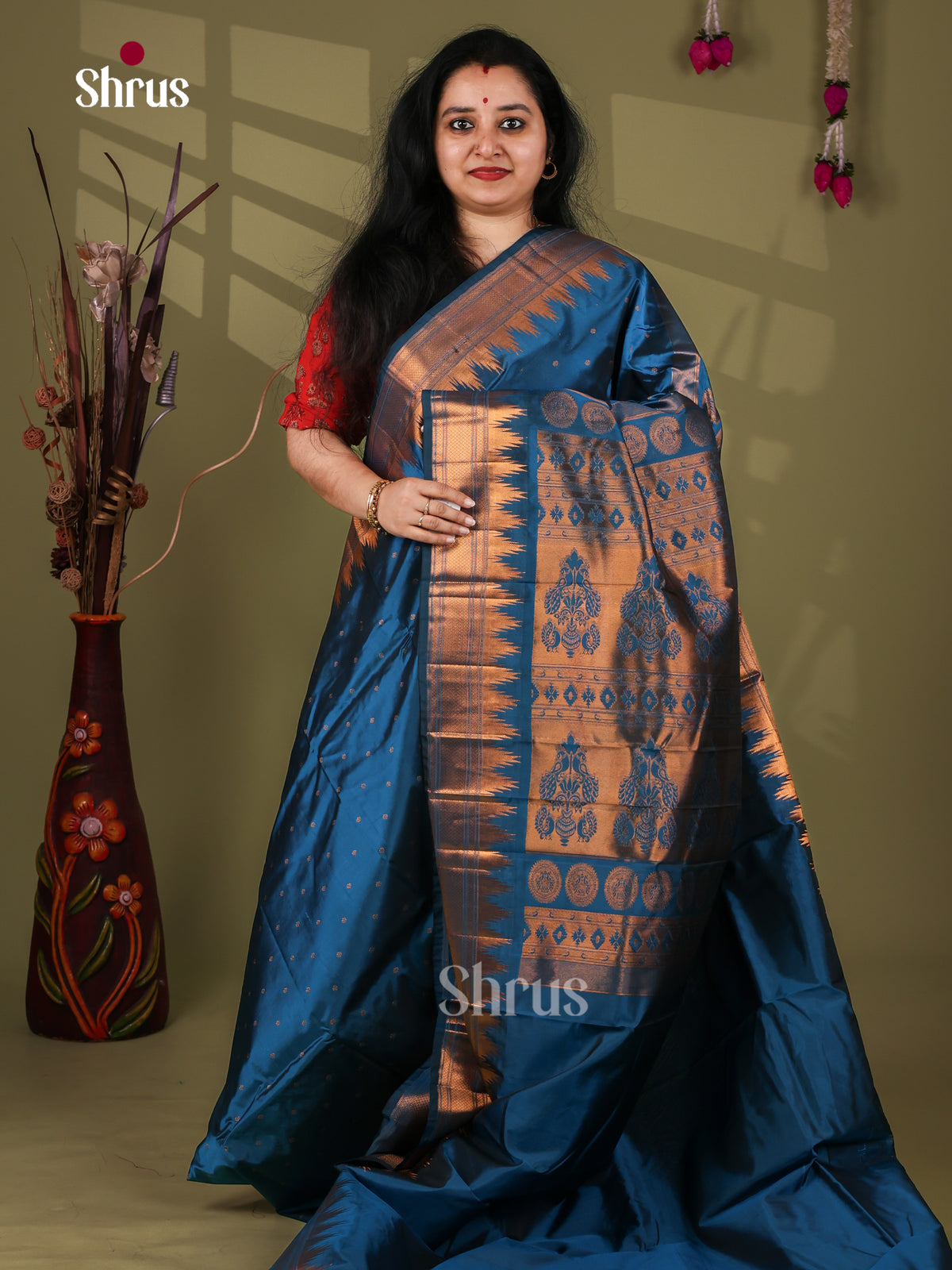 Blue - Semi Paithani Saree