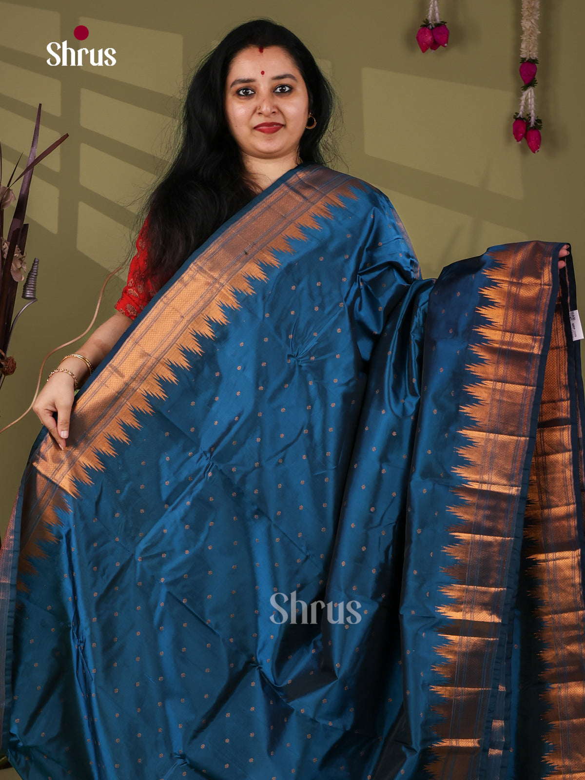Blue - Semi Paithani Saree