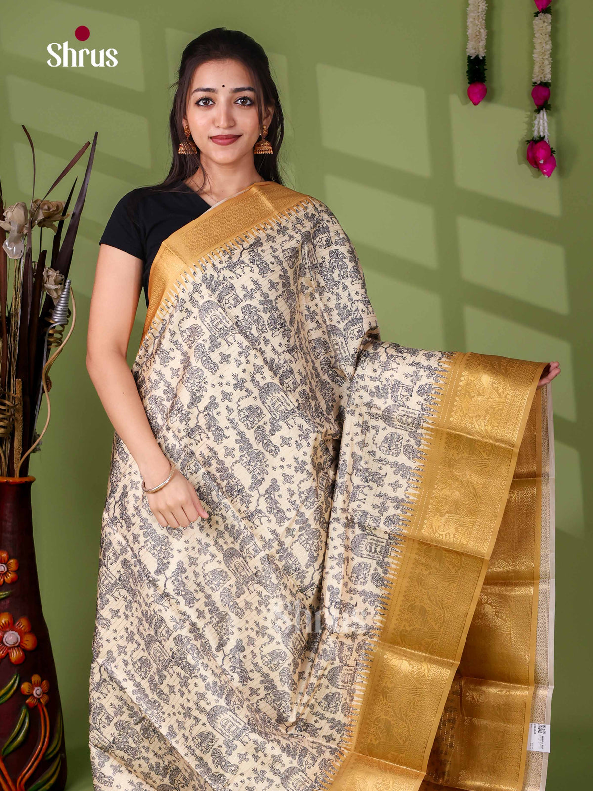 Semi Tussar Saree - EI24043