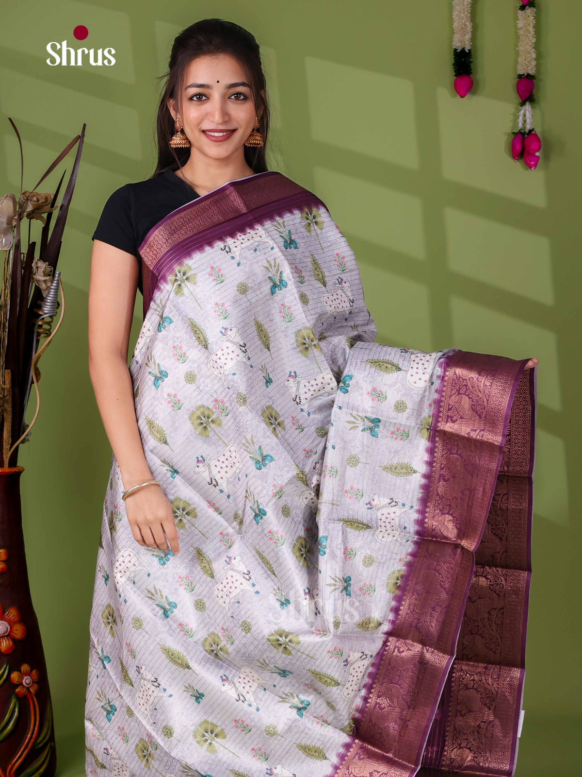 Semi Tussar Saree - EI24212