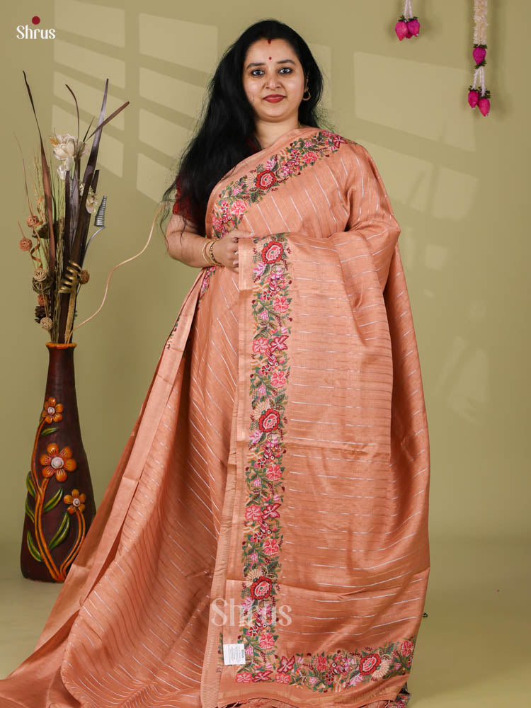 Tussar Embroidery Saree - EI24215