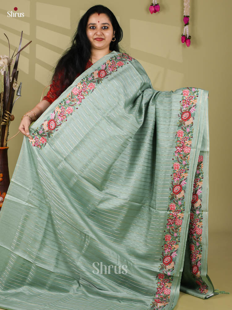 Tussar Embroidery Saree - EI24216