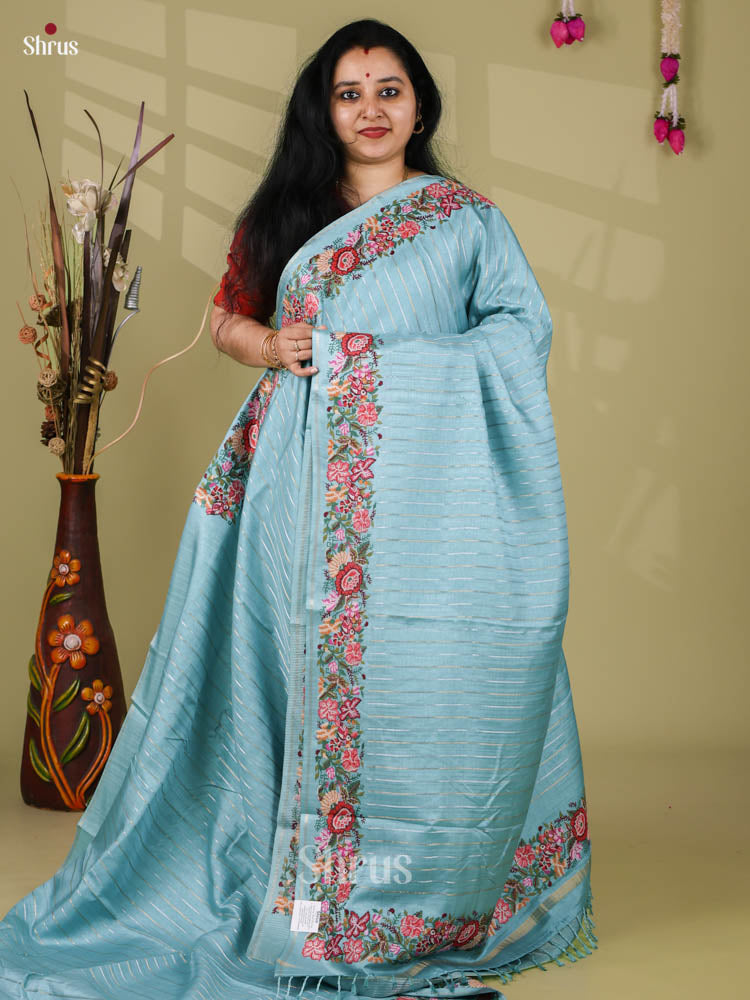 Tussar Embroidery Saree - EI24218