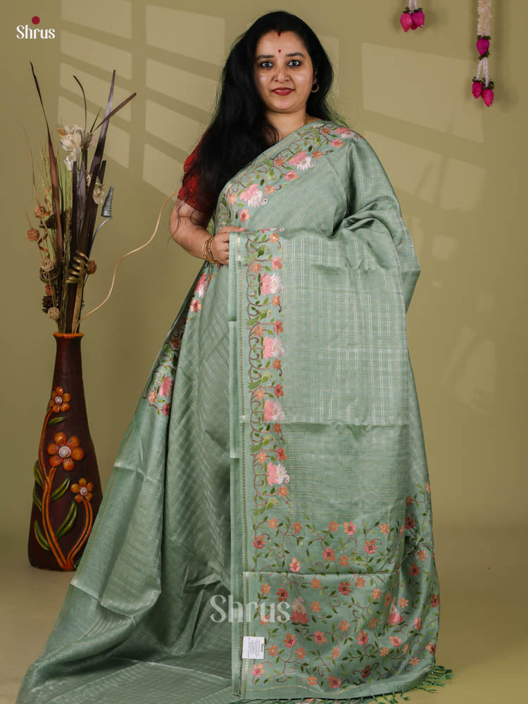 Tussar Embroidery Saree - EI24234