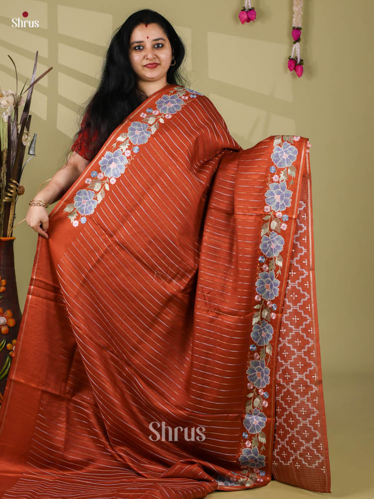Tussar Embroidery Saree - EI24238