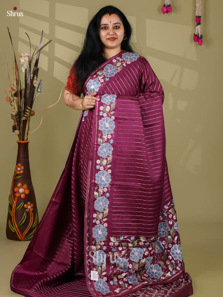 Tussar Embroidery Saree - EI24239