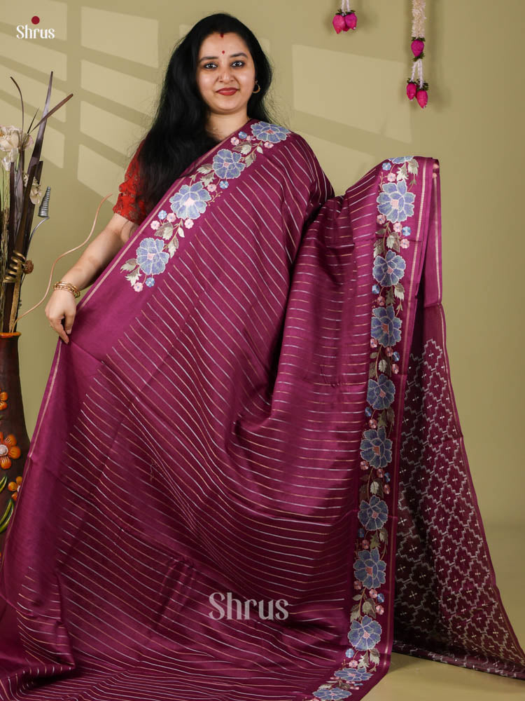 Tussar Embroidery Saree - EI24239