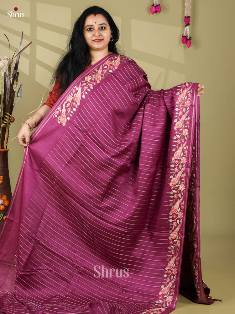 Tussar Embroidery Saree - EI24240