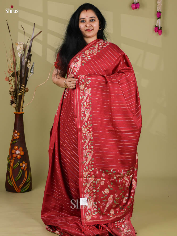 Tussar Embroidery Saree - EI24241