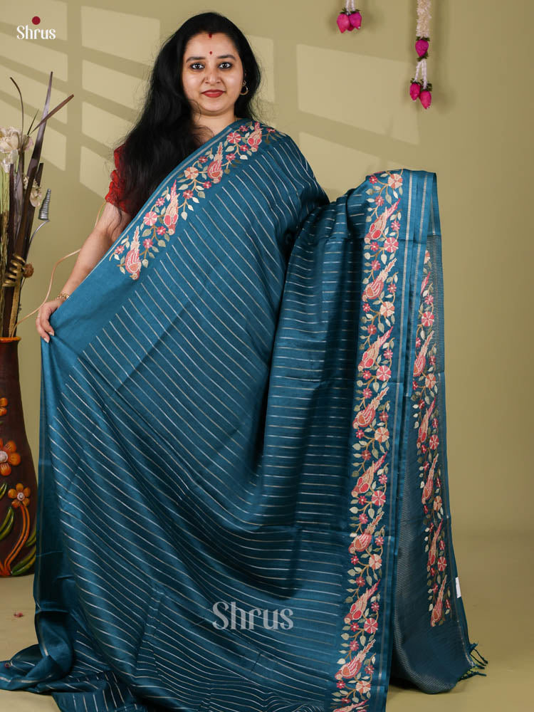 Tussar Embroidery Saree - EI24242