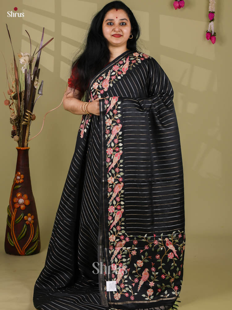 Tussar Embroidery Saree - EI24244