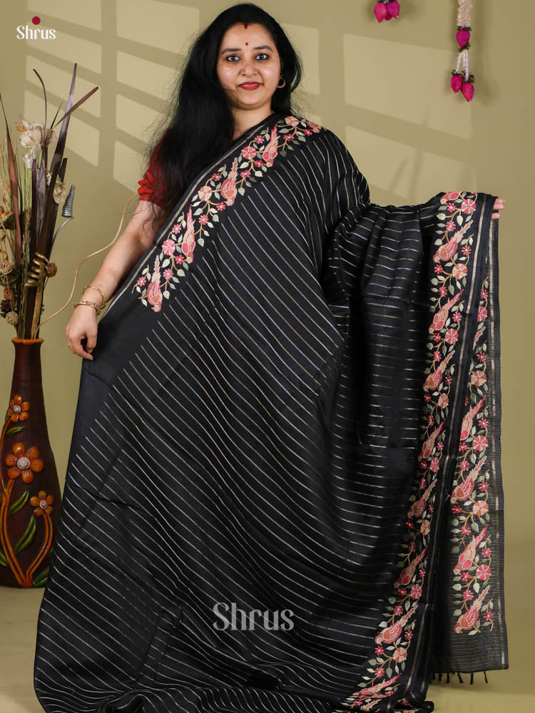 Tussar Embroidery Saree - EI24244