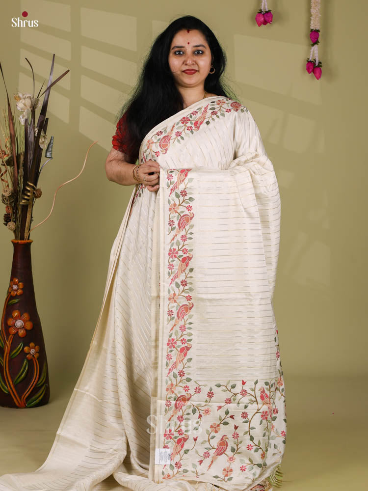 Tussar Embroidery Saree - EI24246