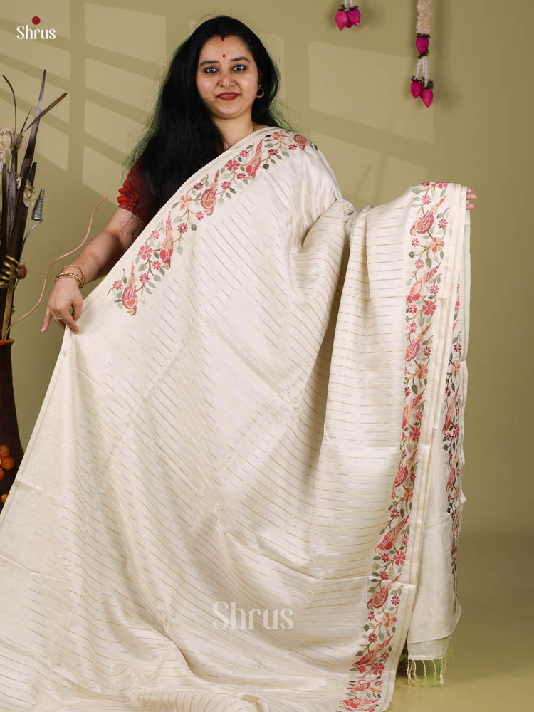 Tussar Embroidery Saree - EI24246