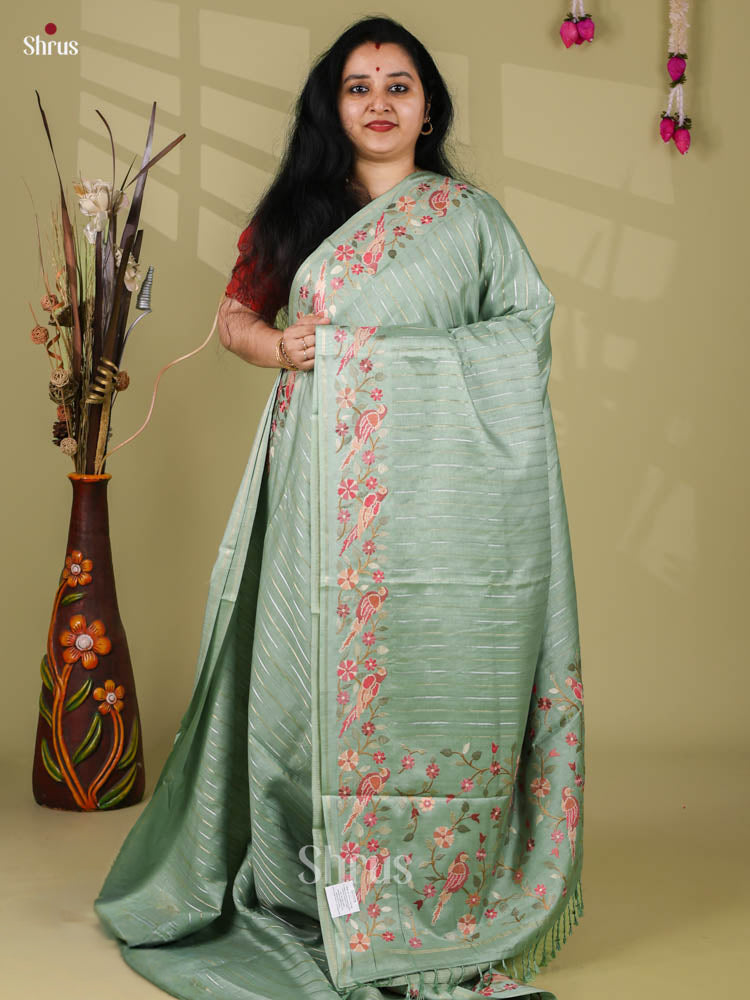 Tussar Embroidery Saree - EI24248