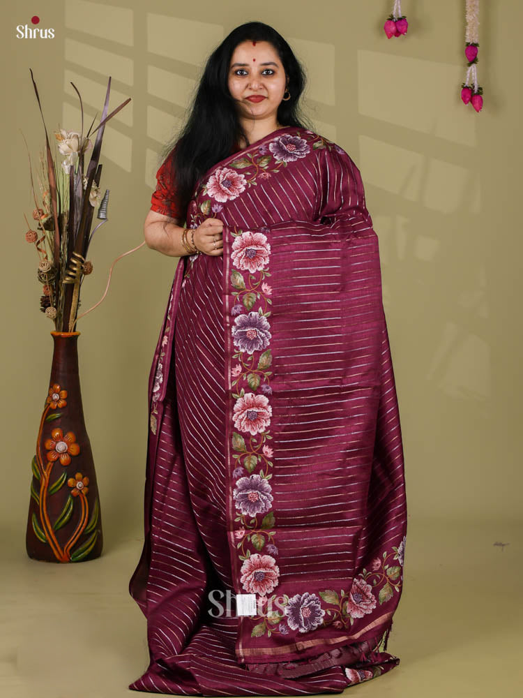 Tussar Embroidery Saree - EI24249