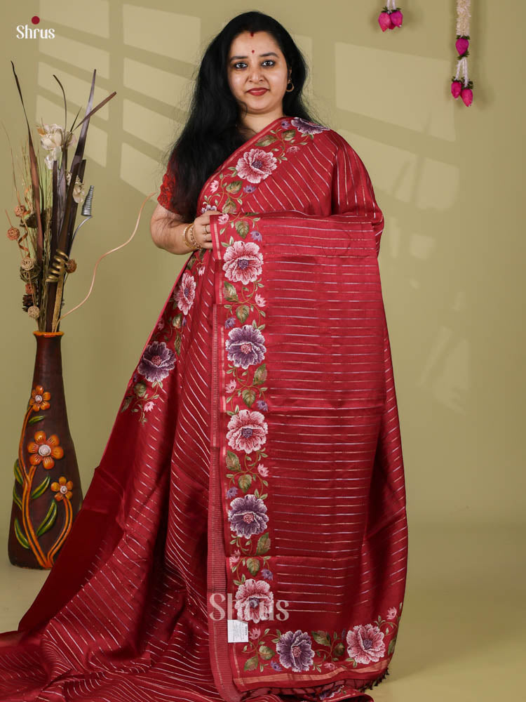 Tussar Embroidery Saree - EI24250