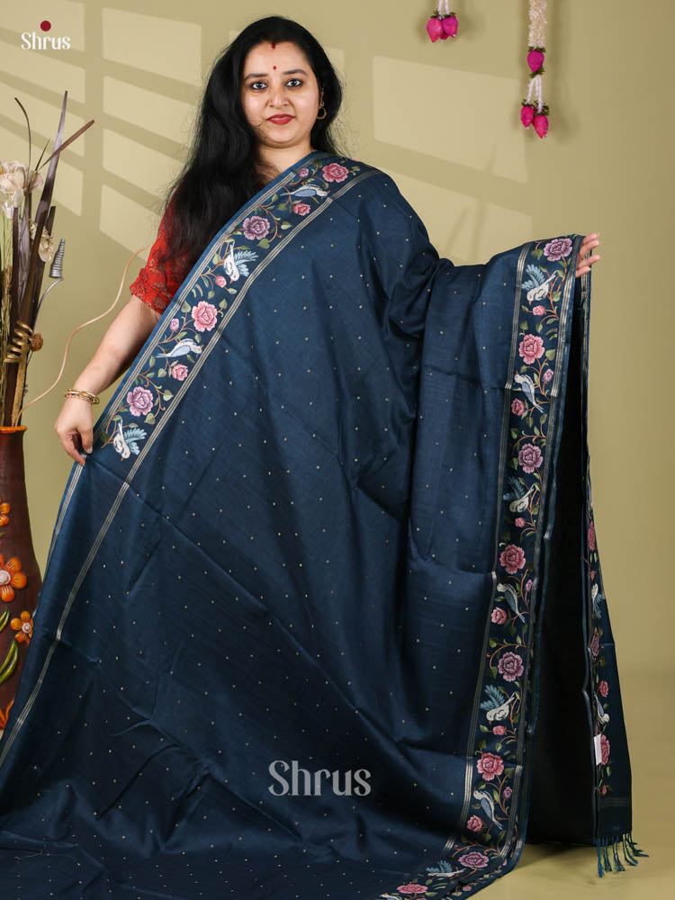 Tussar Embroidery Saree - EI24254