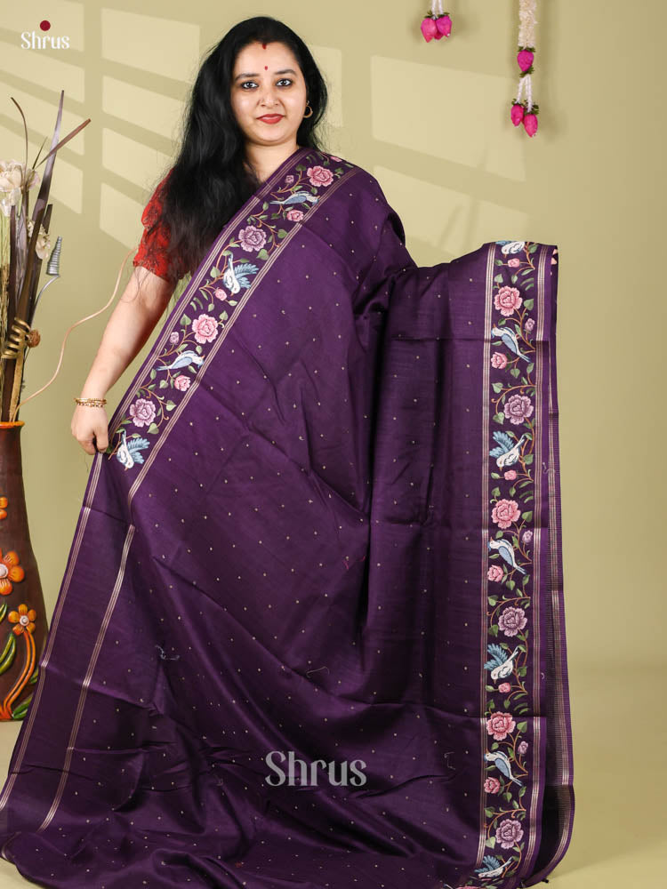 Tussar Embroidery Saree - EI24255