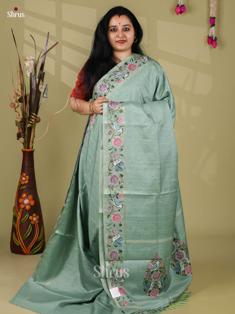 Tussar Embroidery Saree - EI24256