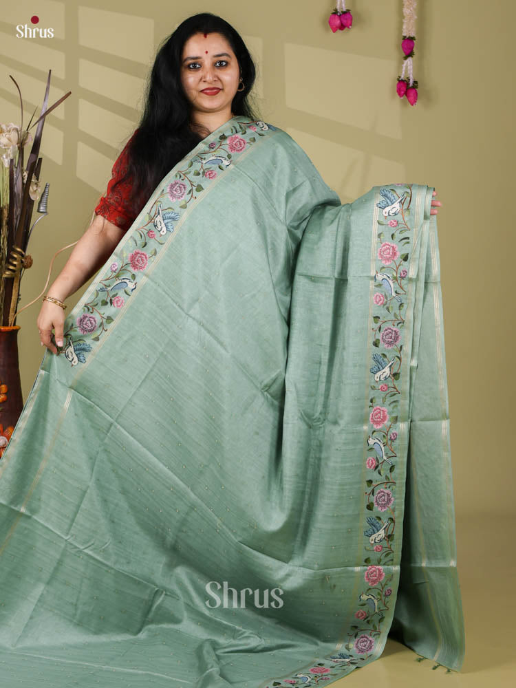 Tussar Embroidery Saree - EI24256