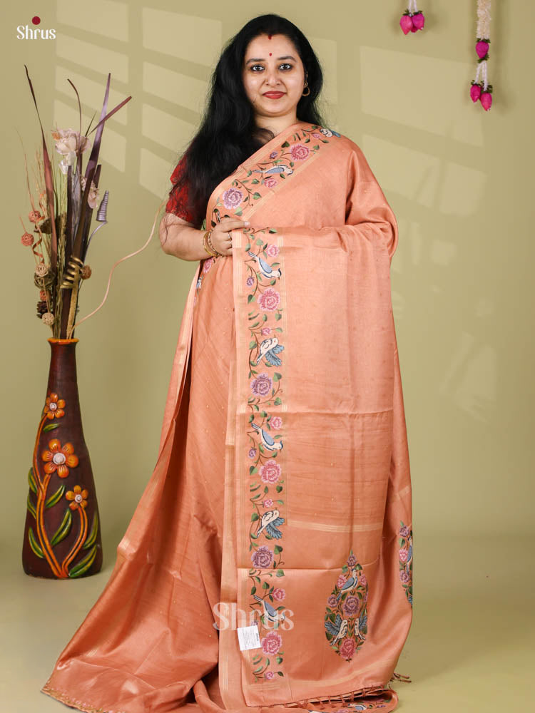 Tussar Embroidery Saree - EI24258