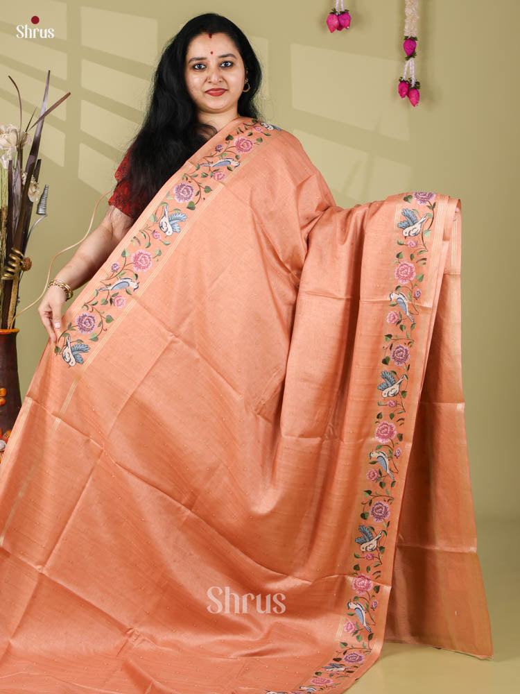 Tussar Embroidery Saree - EI24258