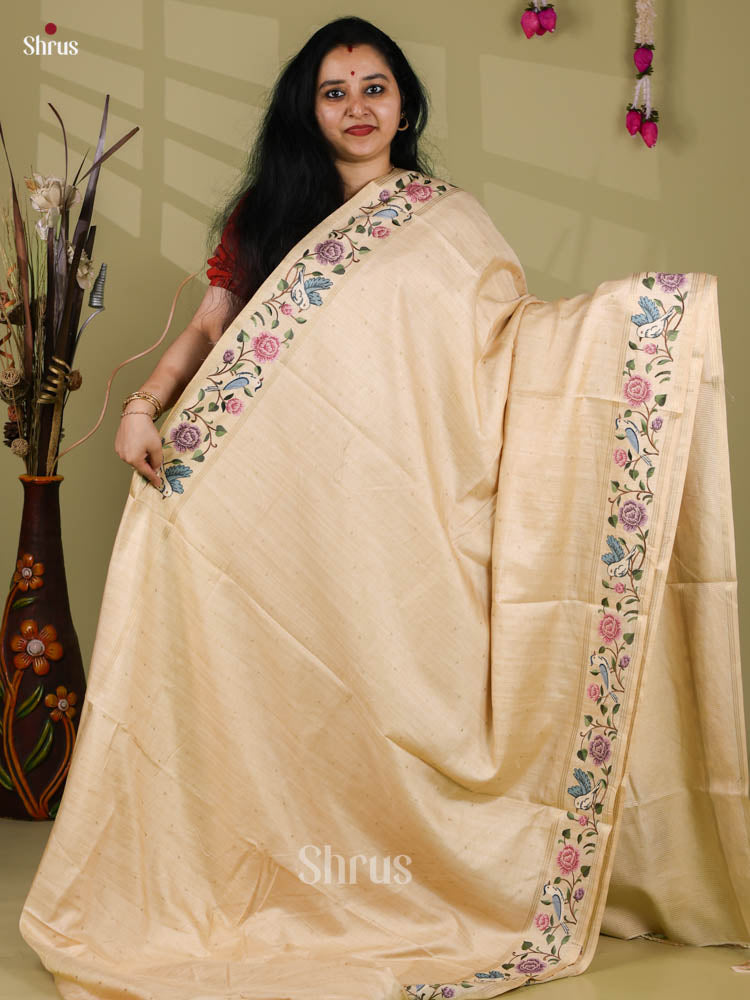 Tussar Embroidery Saree - EI24261