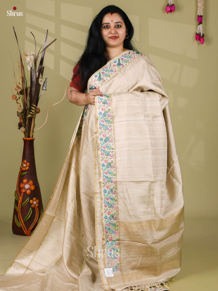 Tussar Embroidery Saree - EI24265